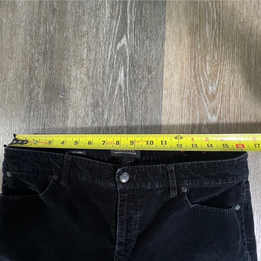 Talbots Corduroy Straight Leg Pants Women 10 Black Flawless Five-Pocket - Picture 3 of 7